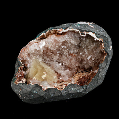 Calcite Cube in Stilbite geode Natural Mineral Specimen # B 6487 Calcite Superb Minerals 