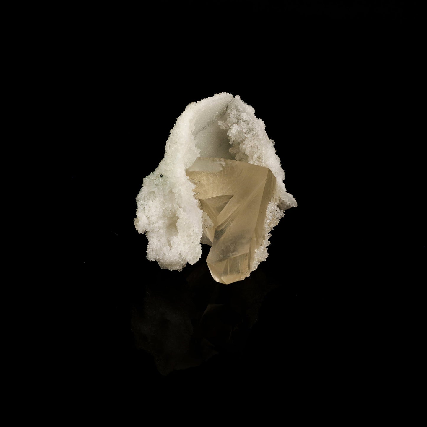 Calcite Cube on Chalcedony Natural Mineral Specimen # B 6239 Calcite Superb Minerals 