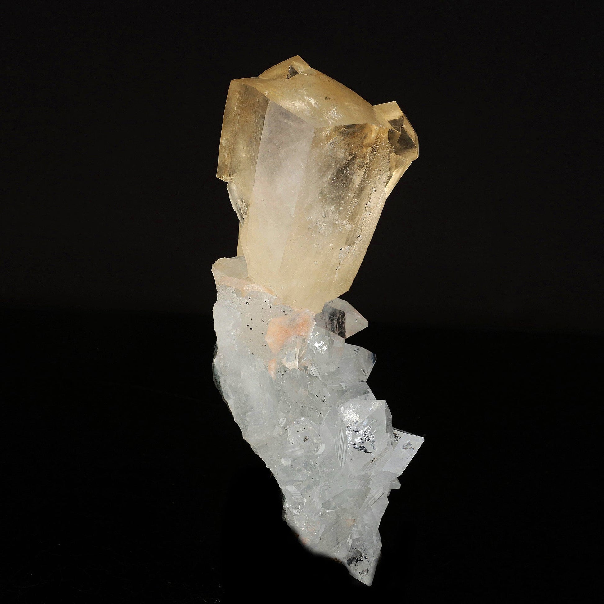 Calcite Golden Color with Apophyllite Natural Mineral Specimen # B 6604 Calcite Superb Minerals 