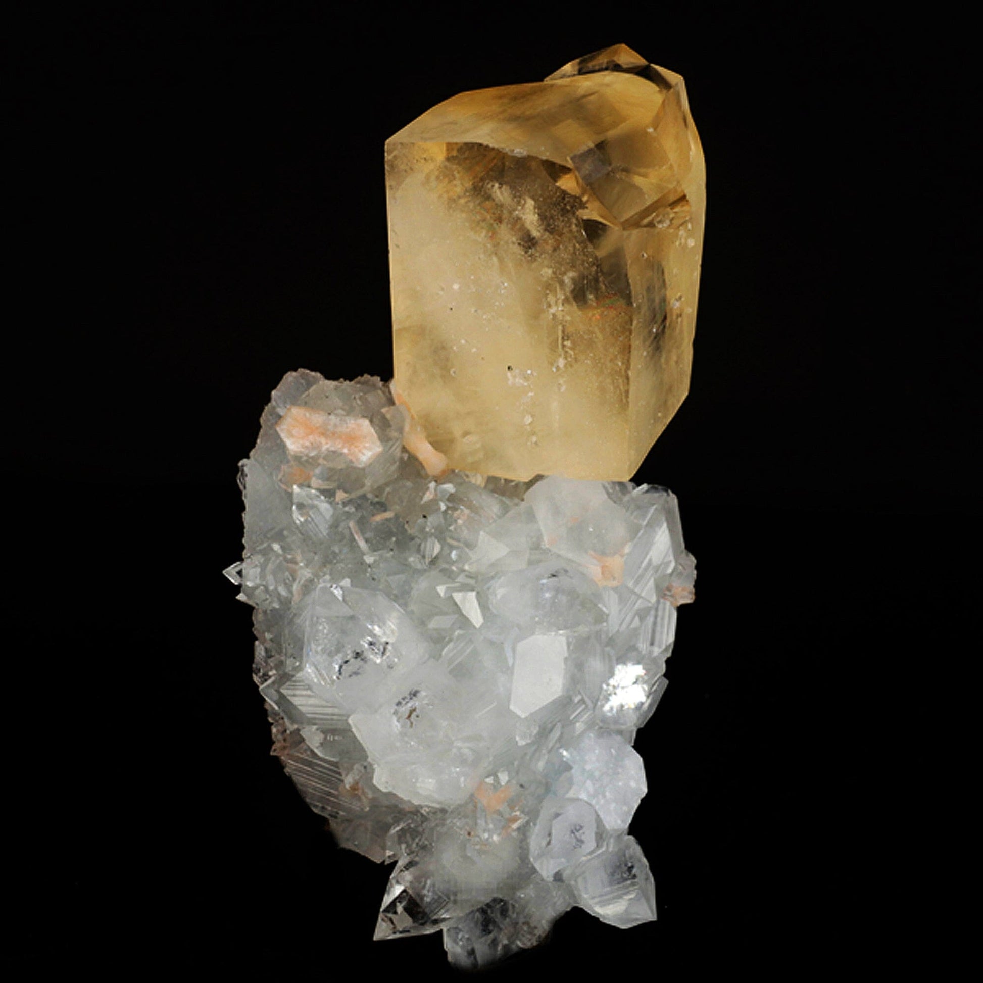 Calcite Golden Color with Apophyllite Natural Mineral Specimen # B 6604 Calcite Superb Minerals 