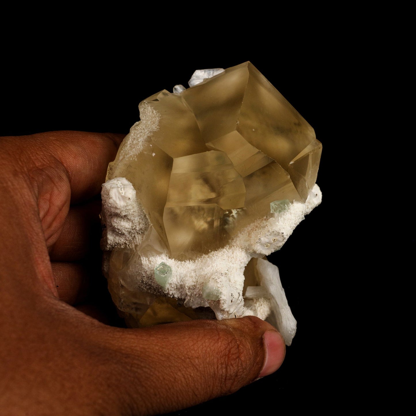 Calcite Golden Color with Stilbite & Chalcedony Natural Mineral Specimen # B 6619 Calcite Superb Minerals 