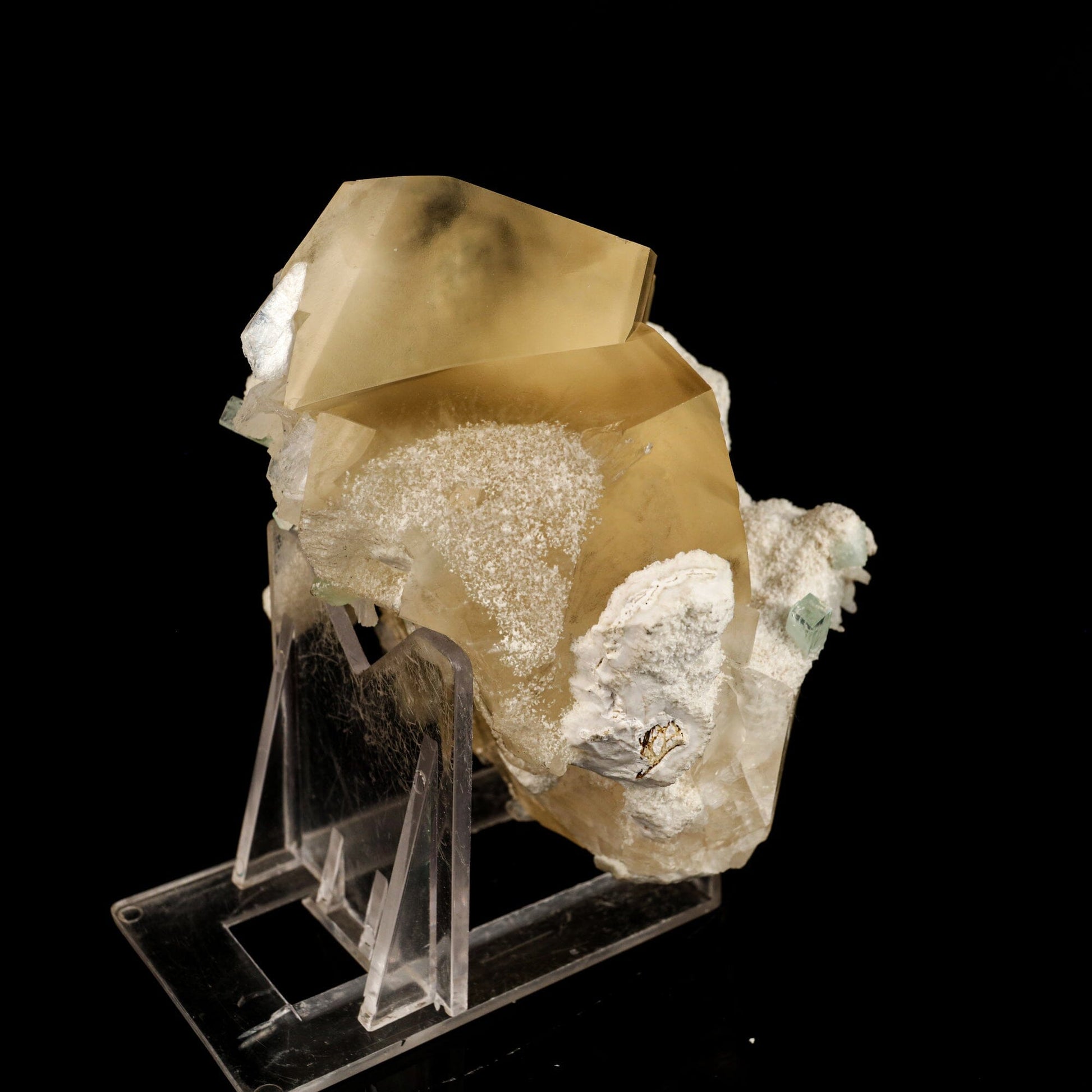 Calcite Golden Color with Stilbite & Chalcedony Natural Mineral Specimen # B 6619 Calcite Superb Minerals 
