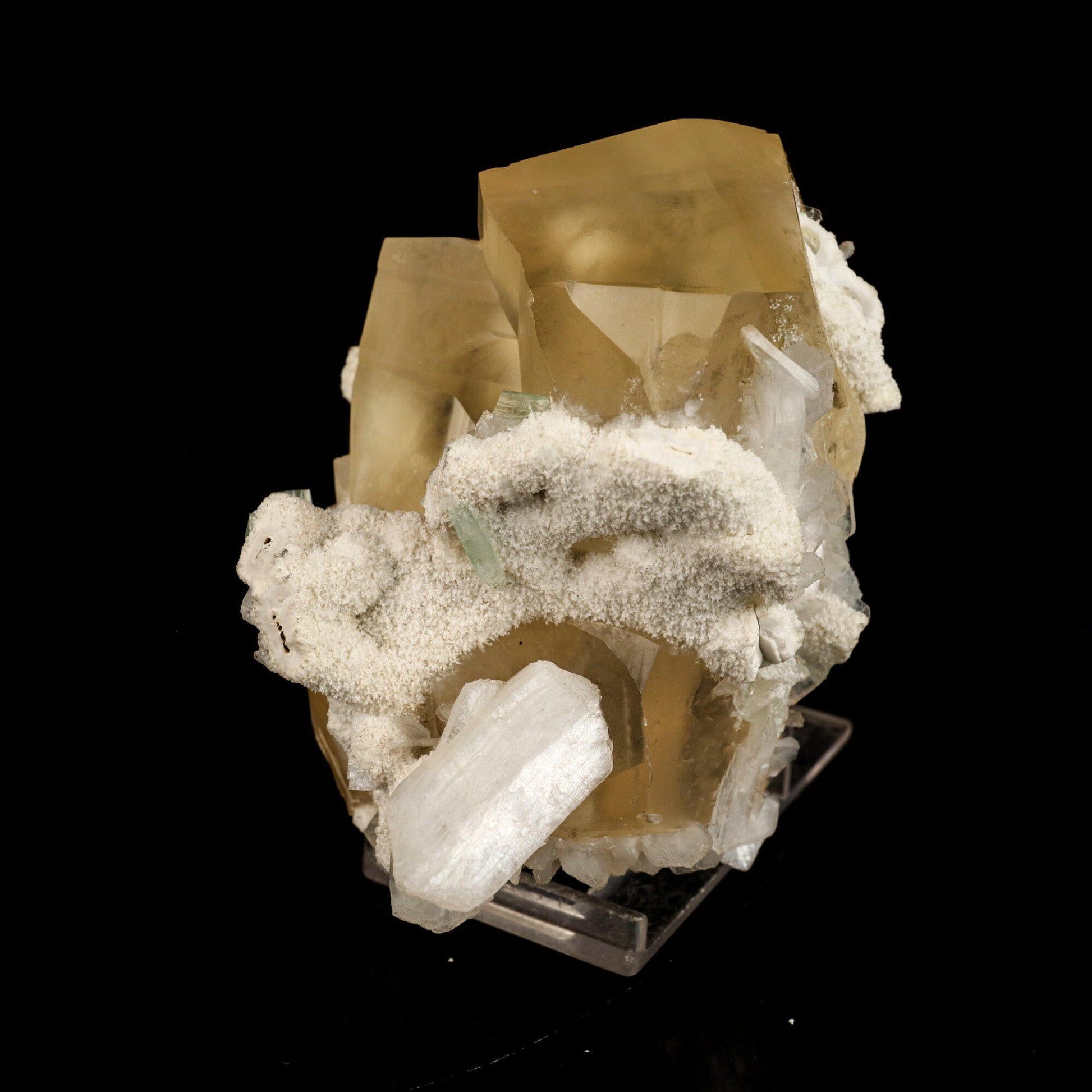 Calcite Golden Color with Stilbite & Chalcedony Natural Mineral Specimen # B 6619 Calcite Superb Minerals 