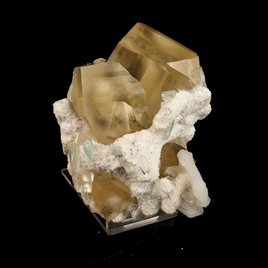 Calcite Golden Color with Stilbite & Chalcedony Natural Mineral Specimen # B 6619 Calcite Superb Minerals 