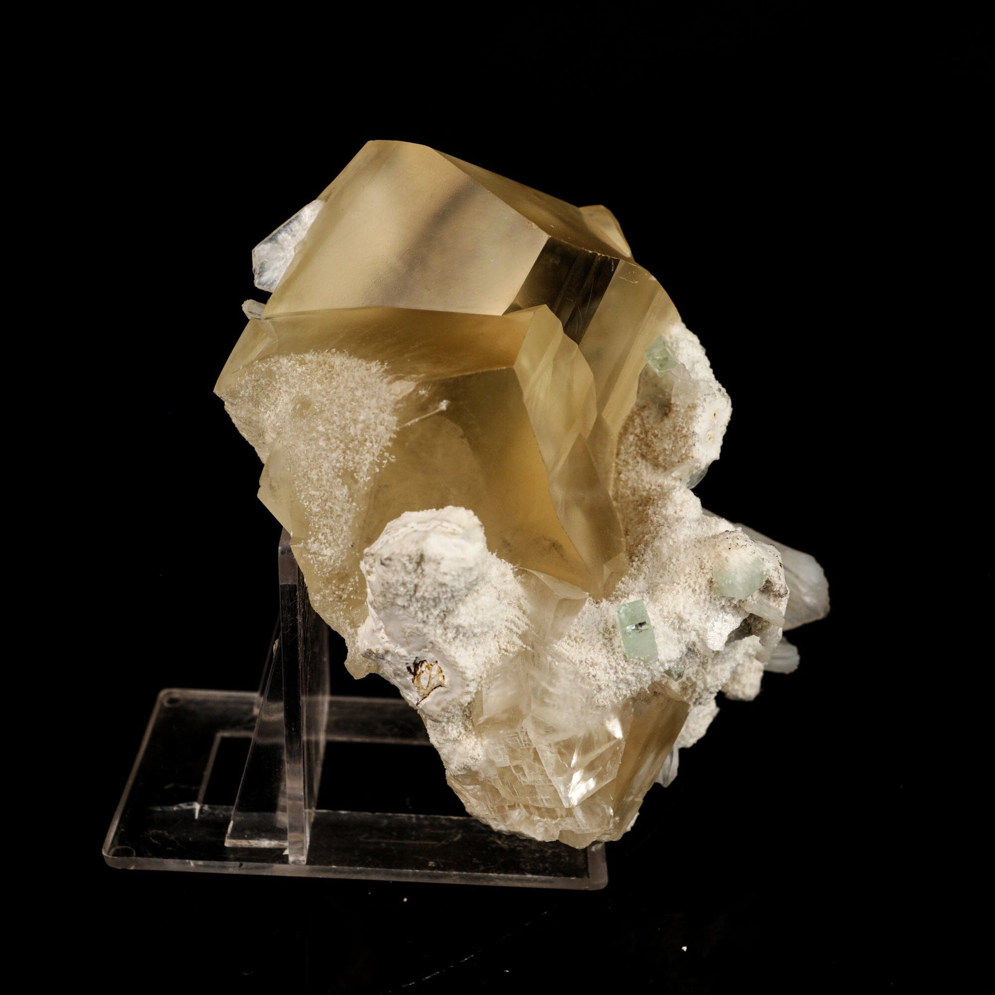 Calcite Golden Color with Stilbite & Chalcedony Natural Mineral Specimen # B 6619 Calcite Superb Minerals 