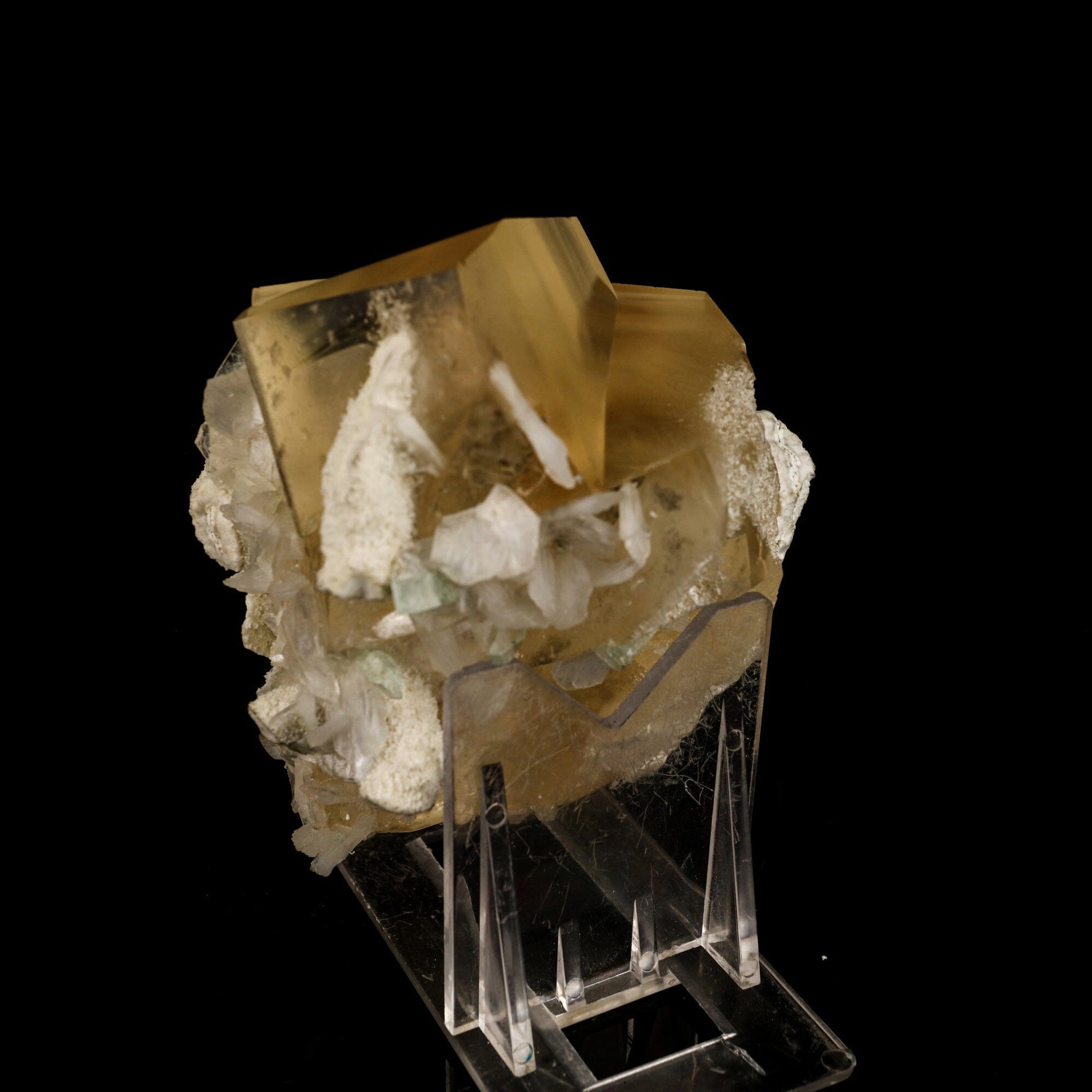 Calcite Golden Color with Stilbite & Chalcedony Natural Mineral Specimen # B 6619 Calcite Superb Minerals 