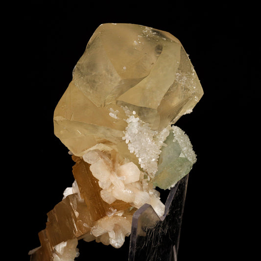 Calcite Golden Color with Stilbite Natural Mineral Specimen # B 6616 Calcite Superb Minerals 