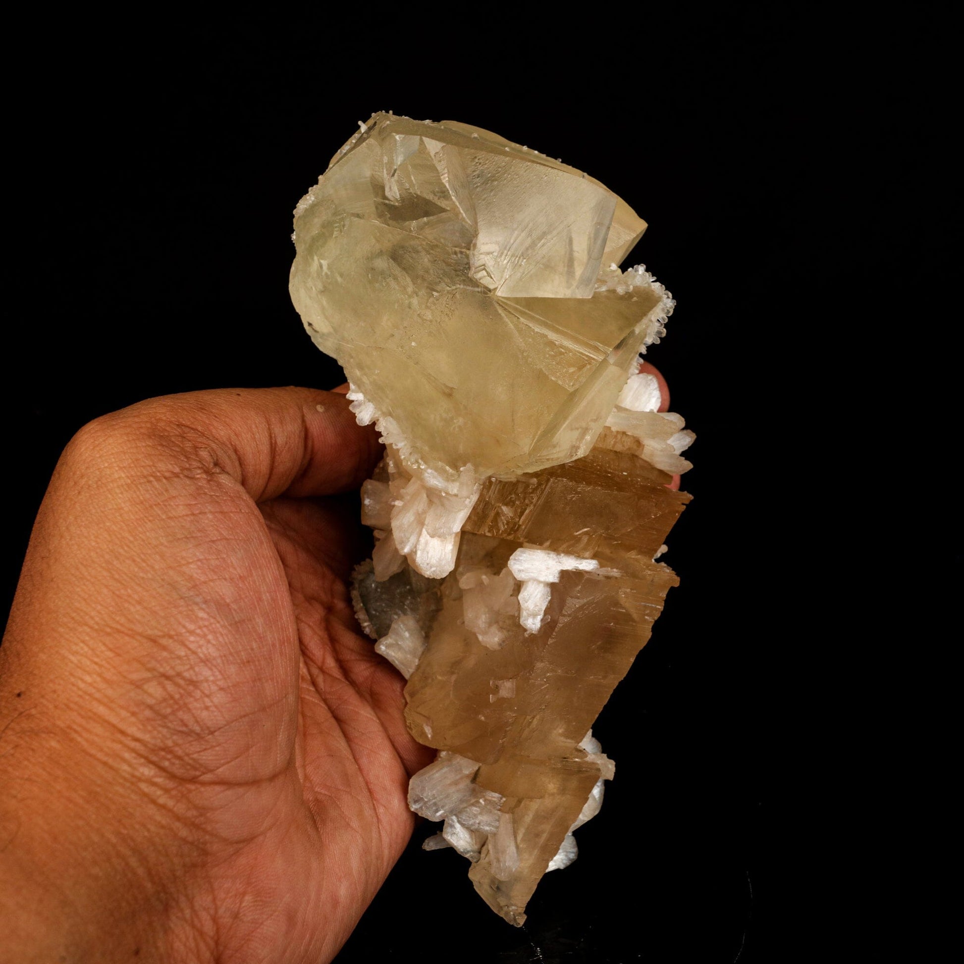 Calcite Golden Color with Stilbite Natural Mineral Specimen # B 6616 Calcite Superb Minerals 