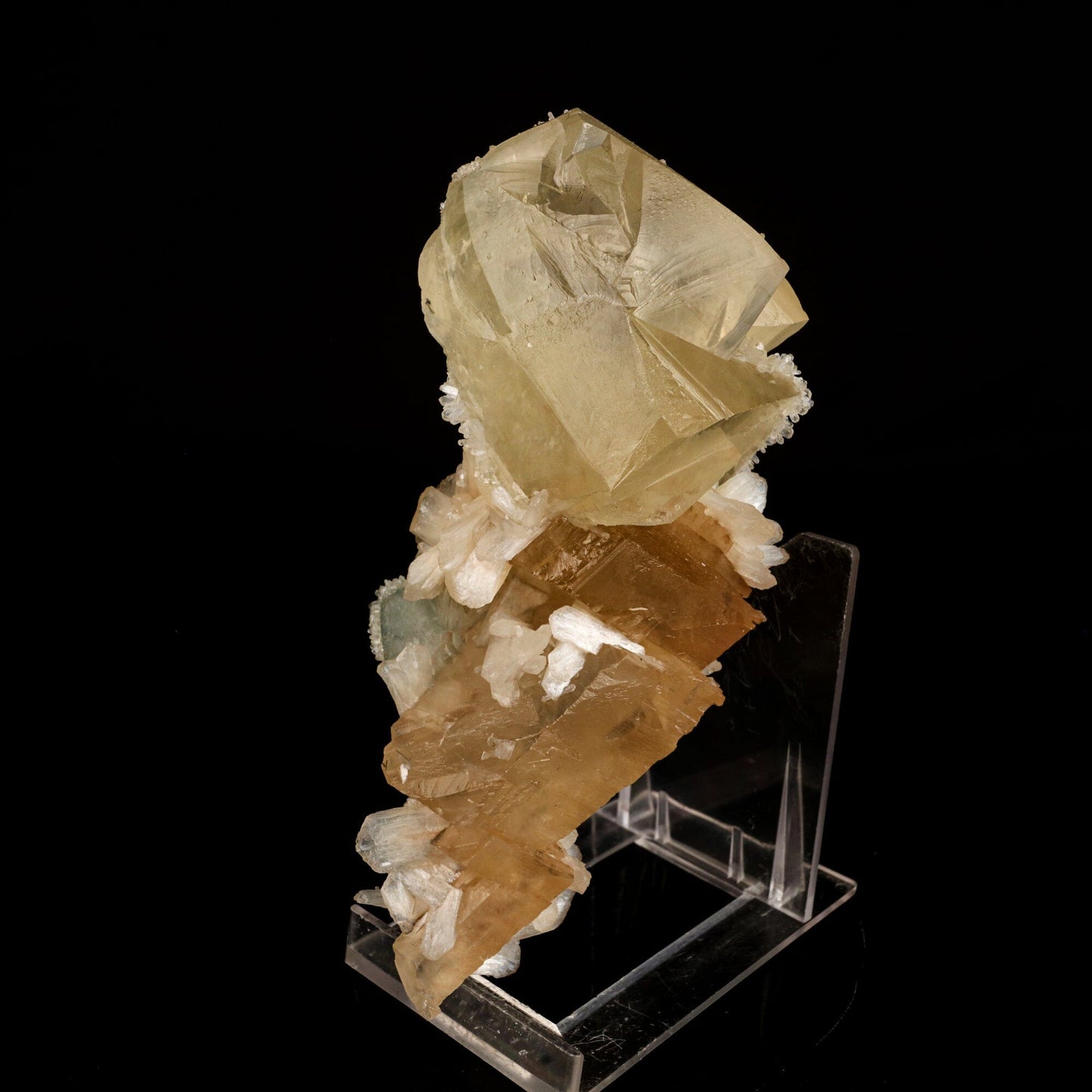 Calcite Golden Color with Stilbite Natural Mineral Specimen # B 6616 Calcite Superb Minerals 