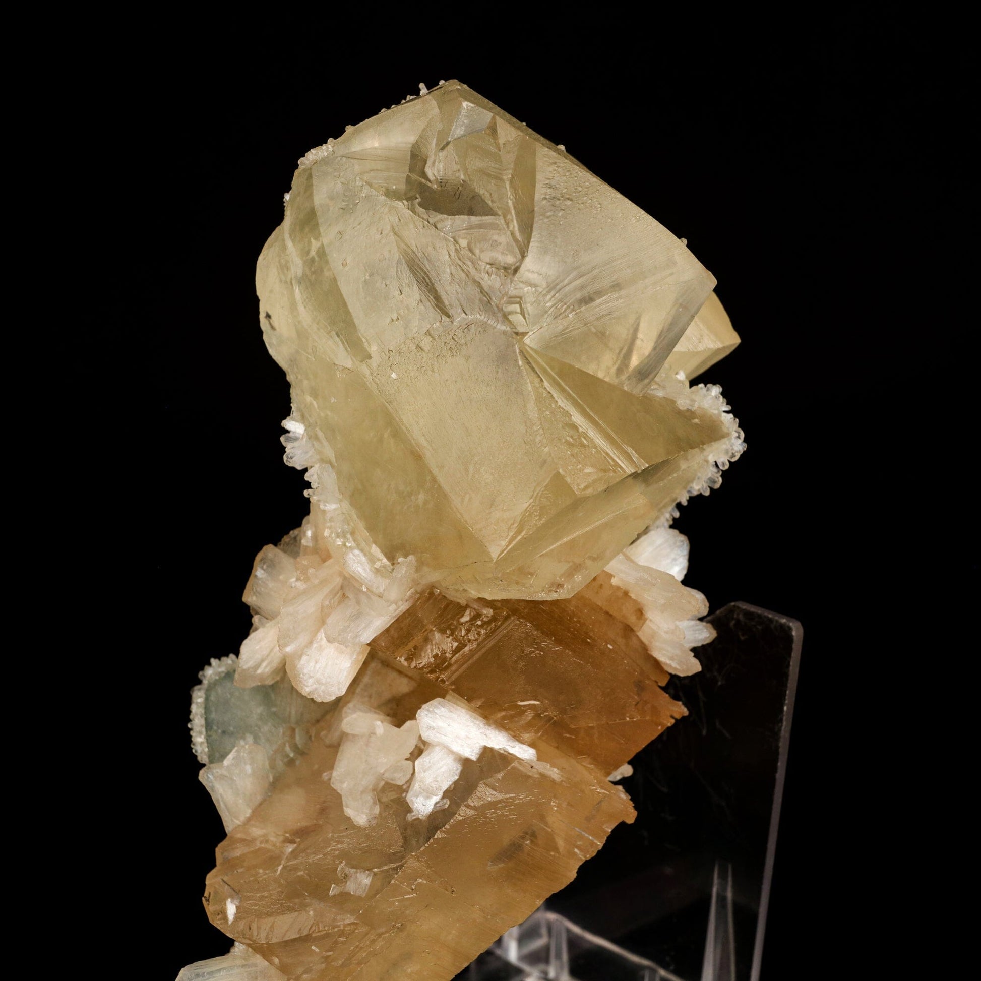Calcite Golden Color with Stilbite Natural Mineral Specimen # B 6616 Calcite Superb Minerals 