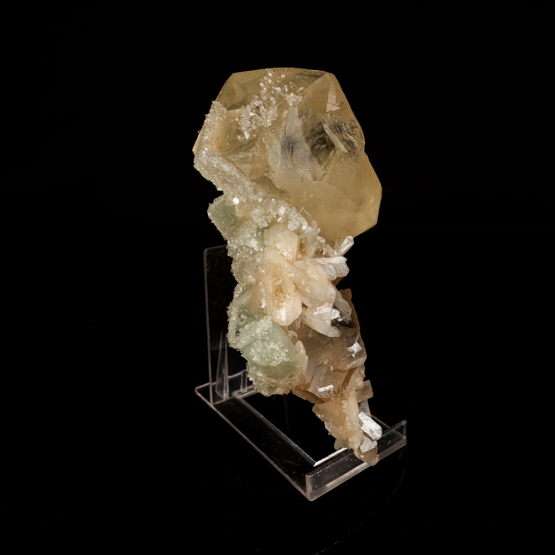 Calcite Golden Color with Stilbite Natural Mineral Specimen # B 6616 Calcite Superb Minerals 