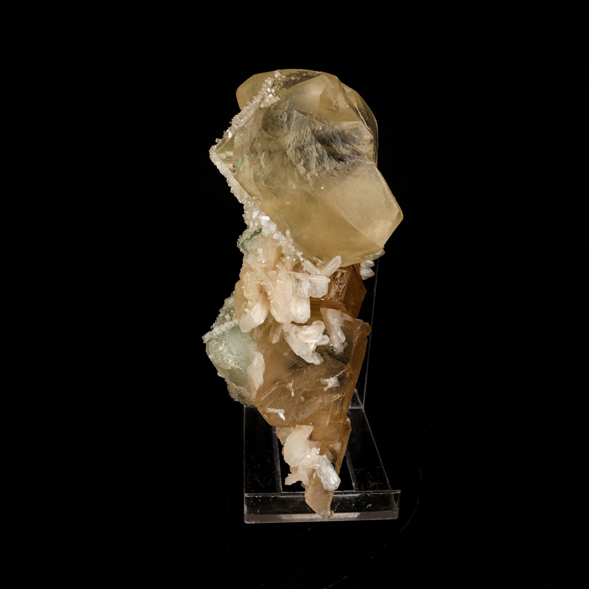 Calcite Golden Color with Stilbite Natural Mineral Specimen # B 6616 Calcite Superb Minerals 