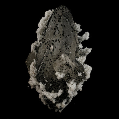 Calcite with Julgodite Rare Find Natural Mineral Specimen # B 5113  https://www.superbminerals.us/products/calcite-with-julgodite-rare-find-natural-mineral-specimen-b-5113  Features: The rare mineral Julgodite covers the basalt matrix. The small crystals, which are quite dark, are noticeable as they contrast well with the crystals of Stilbites, which are doubly-terminated, brilliant, water clear and with sharp pyramids. A floater crystal of Calcite with deposits of Julgoldite. Julgoldite