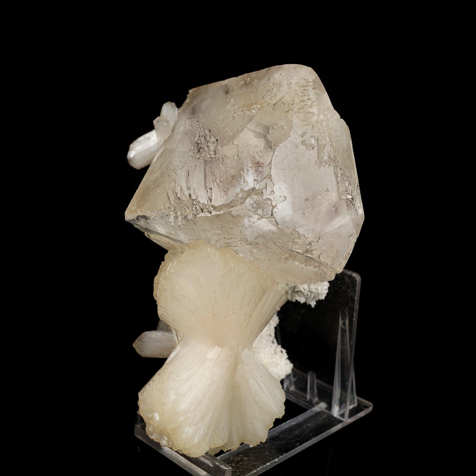 Calcite with stilbite Bow Natural Mineral Specimen # B 6595 Calcite Superb Minerals 