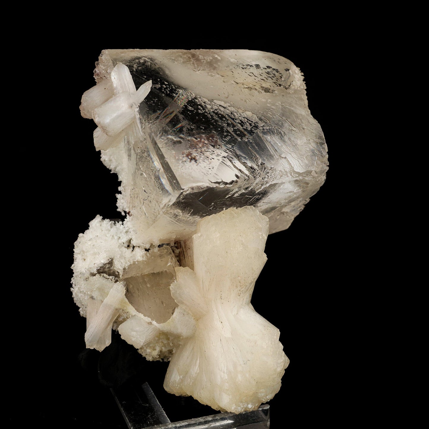 Calcite with stilbite Bow Natural Mineral Specimen # B 6595 Calcite Superb Minerals 