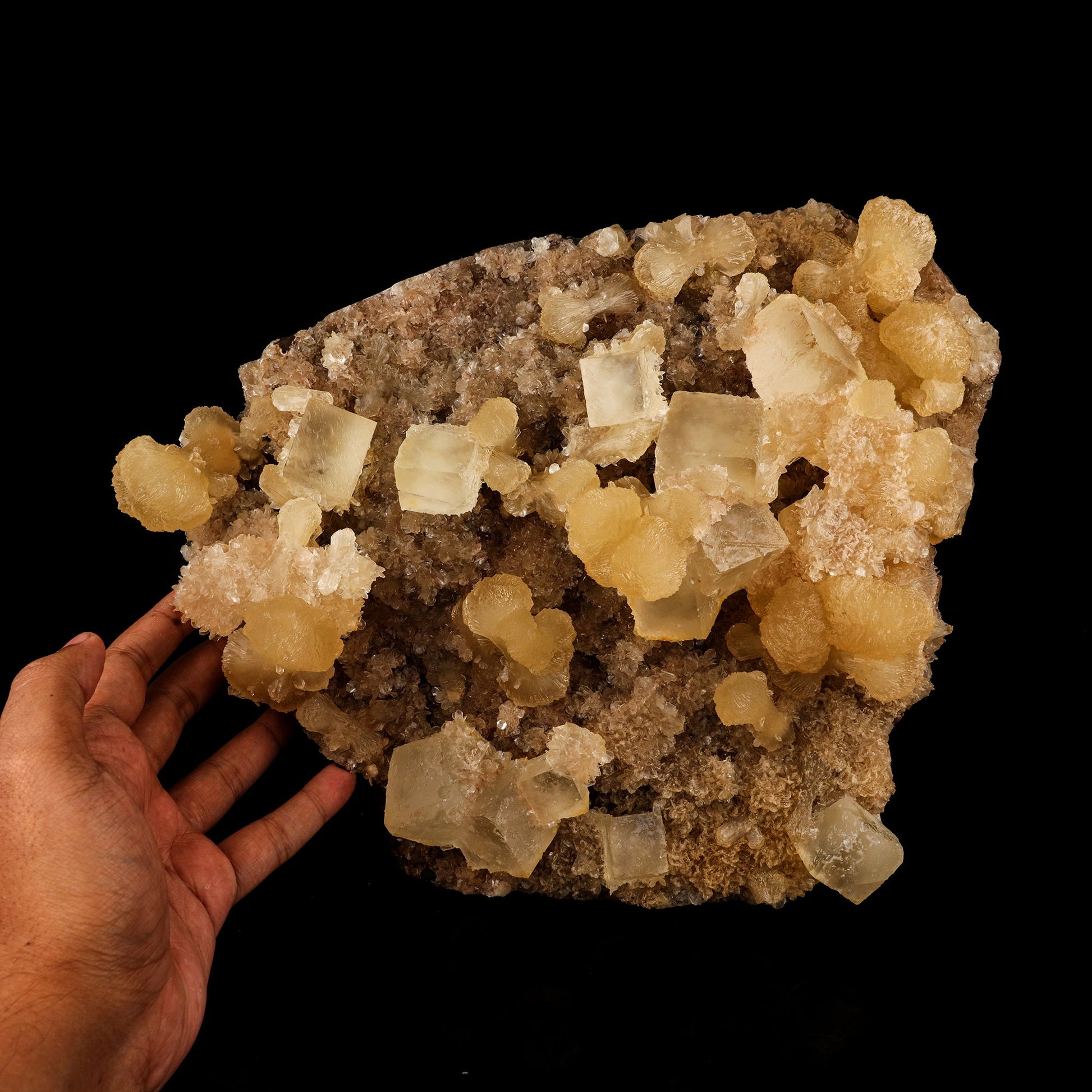 Calcite with Stilbite Free Standing Natural Mineral Specimen # B 6213 Calcite Superb Minerals 