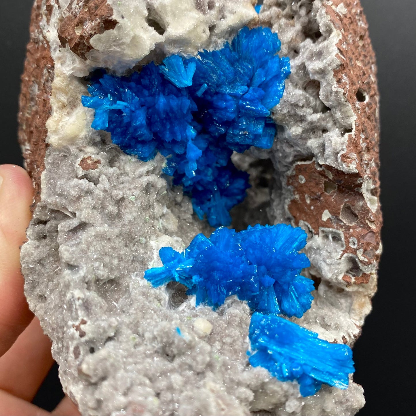 Cavansite Deep Blue in geode Natural Mineral Specimen # DK186 Heulandite Superb Minerals 