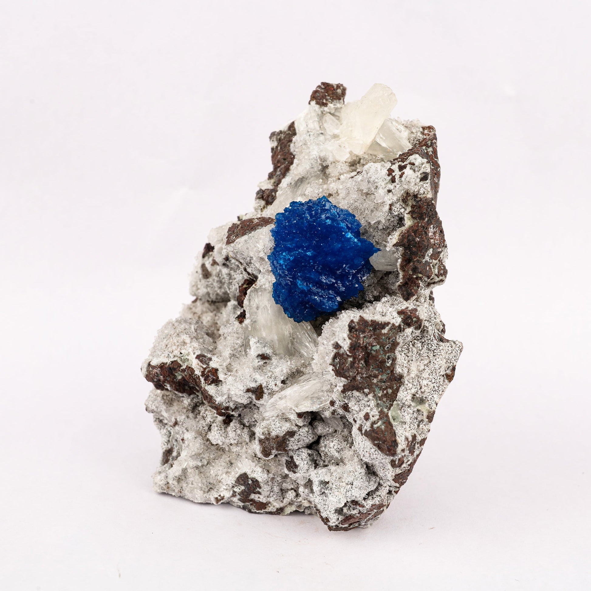 Cavansite on Heulandite (Rare Find) Free Standing Natural Mineral Specimen # B 6304 Cavansite Superb Minerals 