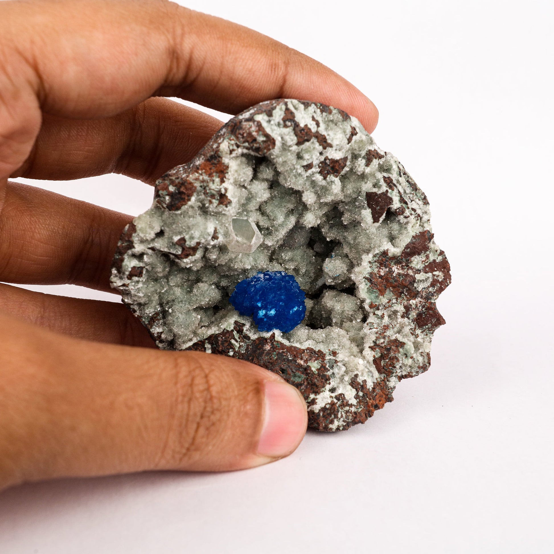 Cavansite on Heulandite (Rare Find) Free Standing Natural Mineral Specimen # B 6357 Cavansite Superb Minerals 