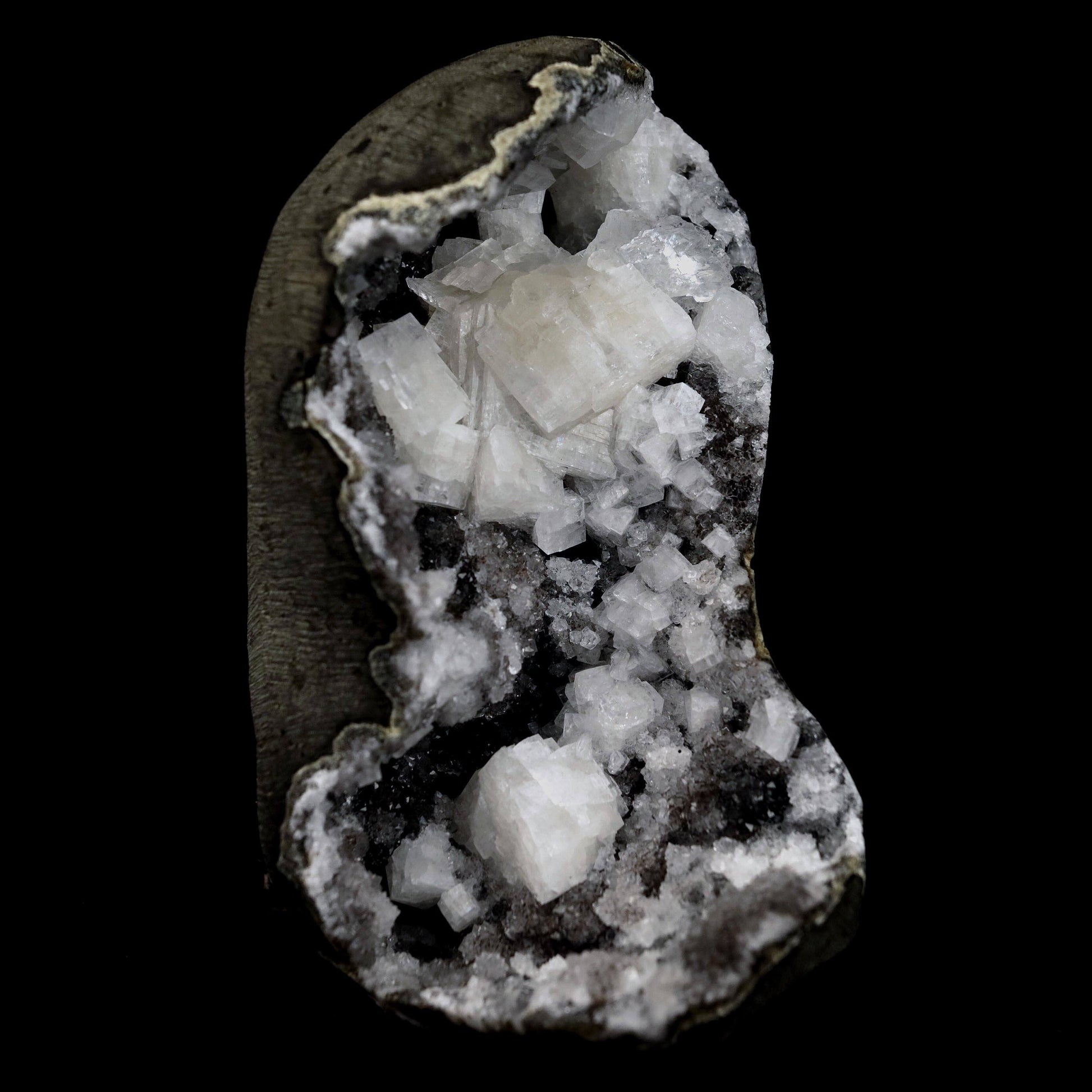 Chabazite Pesudeo Crystals inside Chalcedony Vug Natural Mineral Speci…  https://www.superbminerals.us/products/chabazite-pesudeo-crystals-inside-chalcedony-vug-natural-mineral-specimen-b-4661  Features: Exquisite basalt vug lined with sparkly drusy chalcedony, and containing excellent crystals of Chabazite. The Chabazite is over across, has superb luster, and appears to be twinned. The Epistilbite crystals are tall and have good luster. A great combination piece.Primary Mineral(s): Chabazite