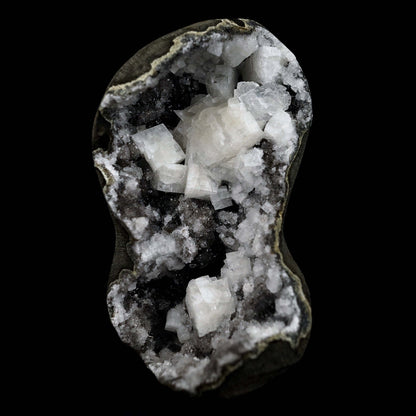Chabazite Pesudeo Crystals inside Chalcedony Vug Natural Mineral Speci…  https://www.superbminerals.us/products/chabazite-pesudeo-crystals-inside-chalcedony-vug-natural-mineral-specimen-b-4661  Features: Exquisite basalt vug lined with sparkly drusy chalcedony, and containing excellent crystals of Chabazite. The Chabazite is over across, has superb luster, and appears to be twinned. The Epistilbite crystals are tall and have good luster. A great combination piece.Primary Mineral(s): Chabazite
