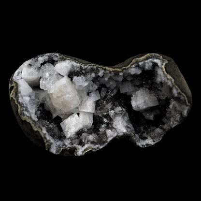 Chabazite Pesudeo Crystals inside Chalcedony Vug Natural Mineral Speci…  https://www.superbminerals.us/products/chabazite-pesudeo-crystals-inside-chalcedony-vug-natural-mineral-specimen-b-4661  Features: Exquisite basalt vug lined with sparkly drusy chalcedony, and containing excellent crystals of Chabazite. The Chabazite is over across, has superb luster, and appears to be twinned. The Epistilbite crystals are tall and have good luster. A great combination piece.Primary Mineral(s): Chabazite