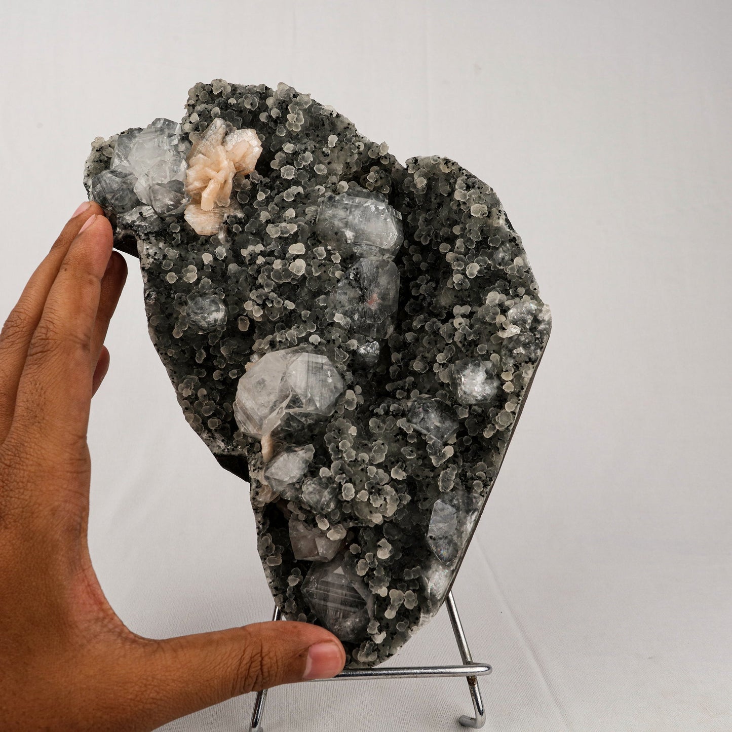 Chalcedony Black with Apophyllite and Stilbite Natural Mineral Specimen # B 5533 Chalcedony Superb Minerals 