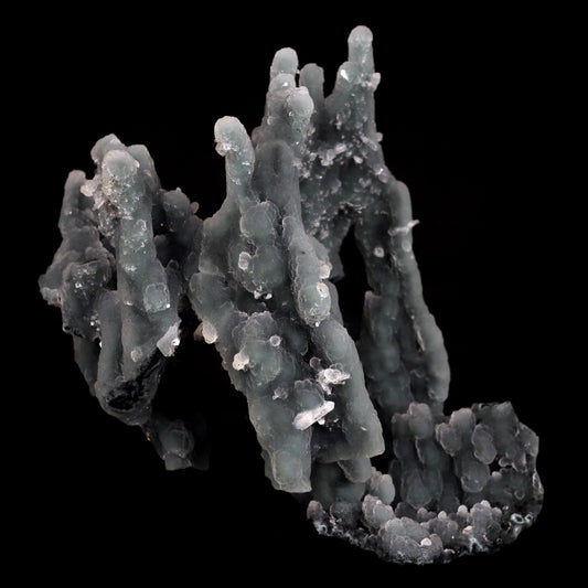 Chalcedony Coral Natural Mineral Specimen # B 4830  https://www.superbminerals.us/products/chalcedony-coral-natural-mineral-specimen-b-4830  Features: Magnificent specimen of delicate Chalcedony stalactites. The Chalcedony elongated structure is amazing. The stalactites are complete all over, colorless with milky white inclusions in the center, very sparkling and frosty. Many of them are doubly terminated. The Chalcedony stalactites are very lustrous