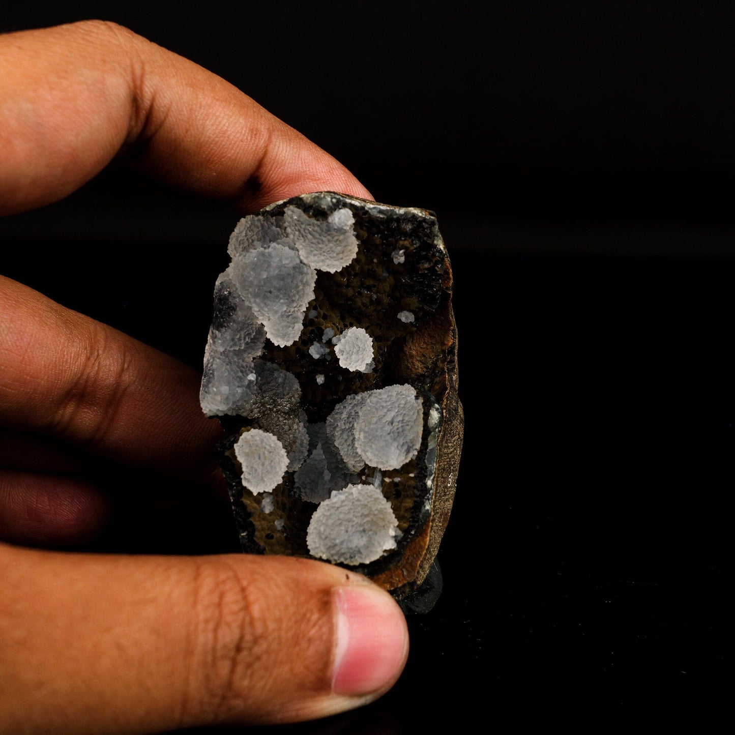 Chalcedony in Julgoldite geode Rarly found free standing Natural Mineral Specimen # B 6647 Chalcedony Superb Minerals 