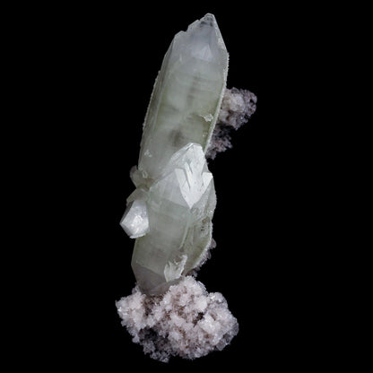 Doubly Terminated Fluro Apophyllite On Chalcedony Natural Mineral Spec…  https://www.superbminerals.us/products/doubly-terminated-fluro-apophyllite-on-chalcedony-natural-mineral-specimen-b-4429  Features: Fantastic two toned, very glassy tetragonal apophyllite crystals with remarkable water-clear, gem, highly modified pinacoidal terminations around translucent bodies form a beautiful architectural stalactite from Jalgaon. The crowning crystal has a length of 5.5 cm.The silica-rich precipitated fluids 