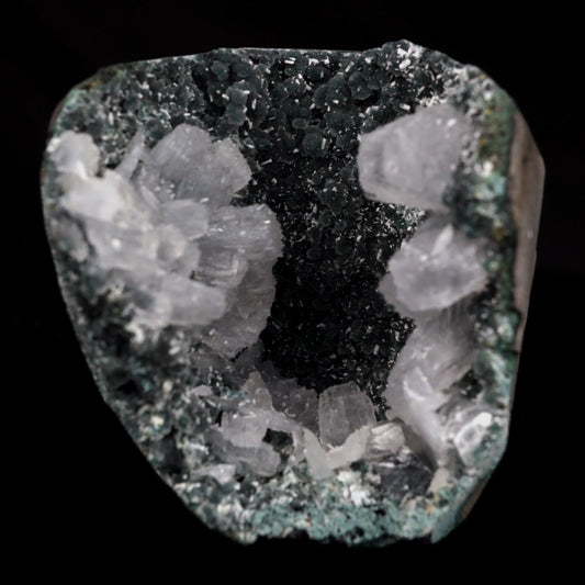 Epi-Stilbite Crystals Inside Black Chalcedony Geode Natural Mineral Sp…  https://www.superbminerals.us/products/epi-stilbite-crystals-inside-black-chalcedony-geode-natural-mineral-specimen-b-4708  Features: A rare specimen with magnificent, complete, radial aggregates of white, bladed Epistilbite across and poised on the basalt matrix. The complete Epistilbite group is undamaged, and the item stands out brilliantly. Keep in mind that the bulk of Epistilbite crystals discovered outside of India are micros