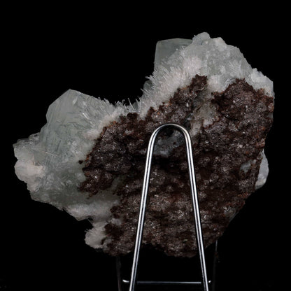 Fluorapophyllite Twin big Crystal with Stilbite Natural Mineral Specim…  https://www.superbminerals.us/products/fluorapophyllite-twin-big-crystal-natural-mineral-specimen-b-4641  Features: A typical Deccan Trap association specimen with strong, extremely glossy, crisp, well-formed, blocky, green and colourless Fluorapophyllite crystals (K).which are linked with extremely glossy, delicate peach coloured Stilbite-Ca "sheaves" A Chalcedony "core" may be seen in a tiny region on the back.