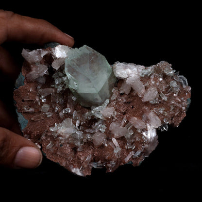 Fluorapophyllite with Stilbite on Chalcedony Natural Mineral Specimen …  https://www.superbminerals.us/products/fluorapophyllite-with-stilbite-on-chalcedony-natural-mineral-specimen-b-4789  Features: On this excellent enormous combination from this important Jalgaon location, a beautiful, huge, blocky bi-hued tetragonal apophyllite is dramatically framed by light peach coloured stilbites.The eye-catching glassy, translucent cube features a rich mint-green body, a scalloped sparkling white termination