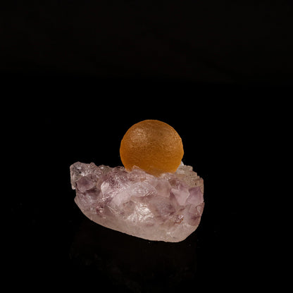 Fluorite ball on Amethyst Natural Mineral Specimen # B 6189 Fluorite Superb Minerals 