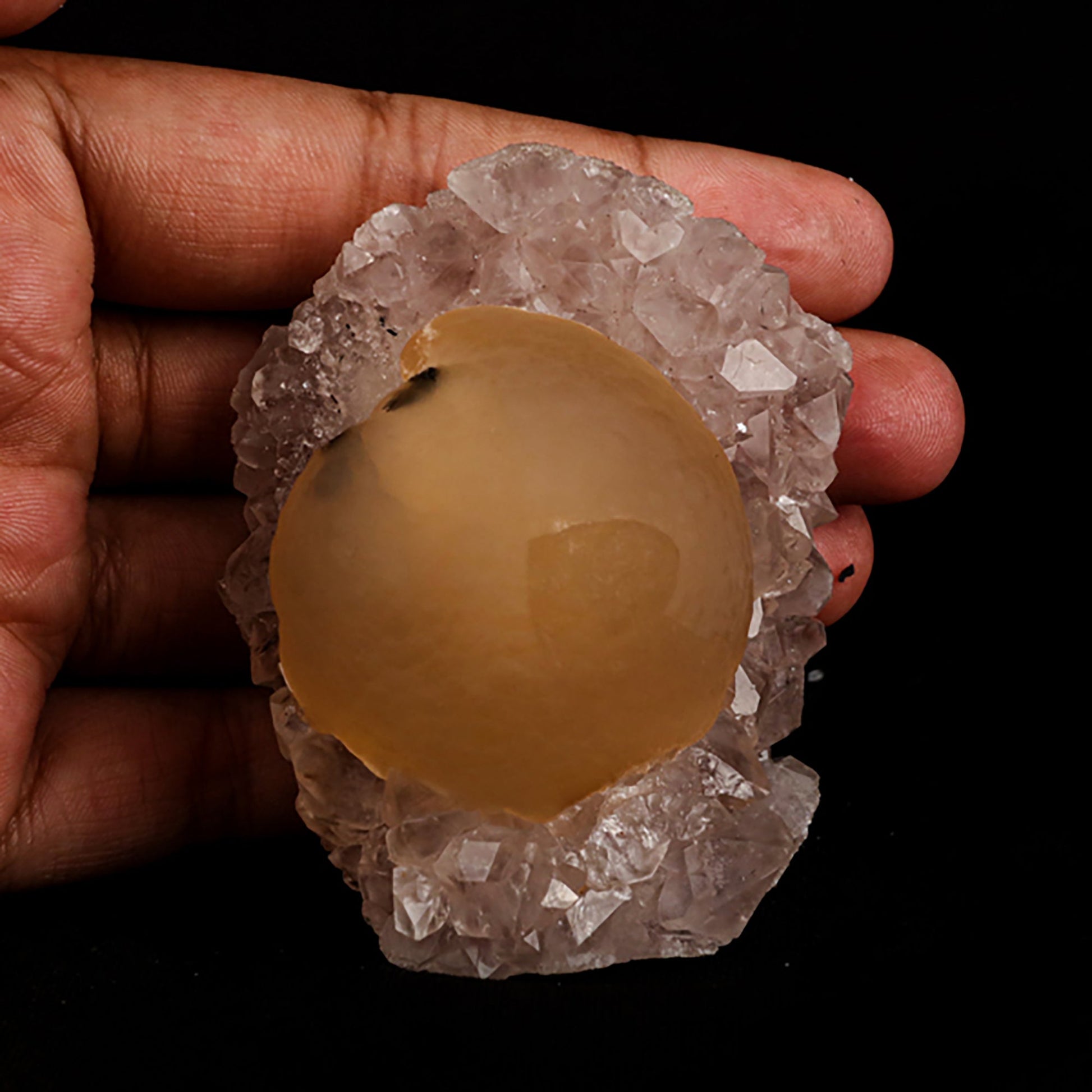 Fluorite ball on MM Quartz Natural Mineral Specimen # B 5392 Fluorite Superb Minerals 