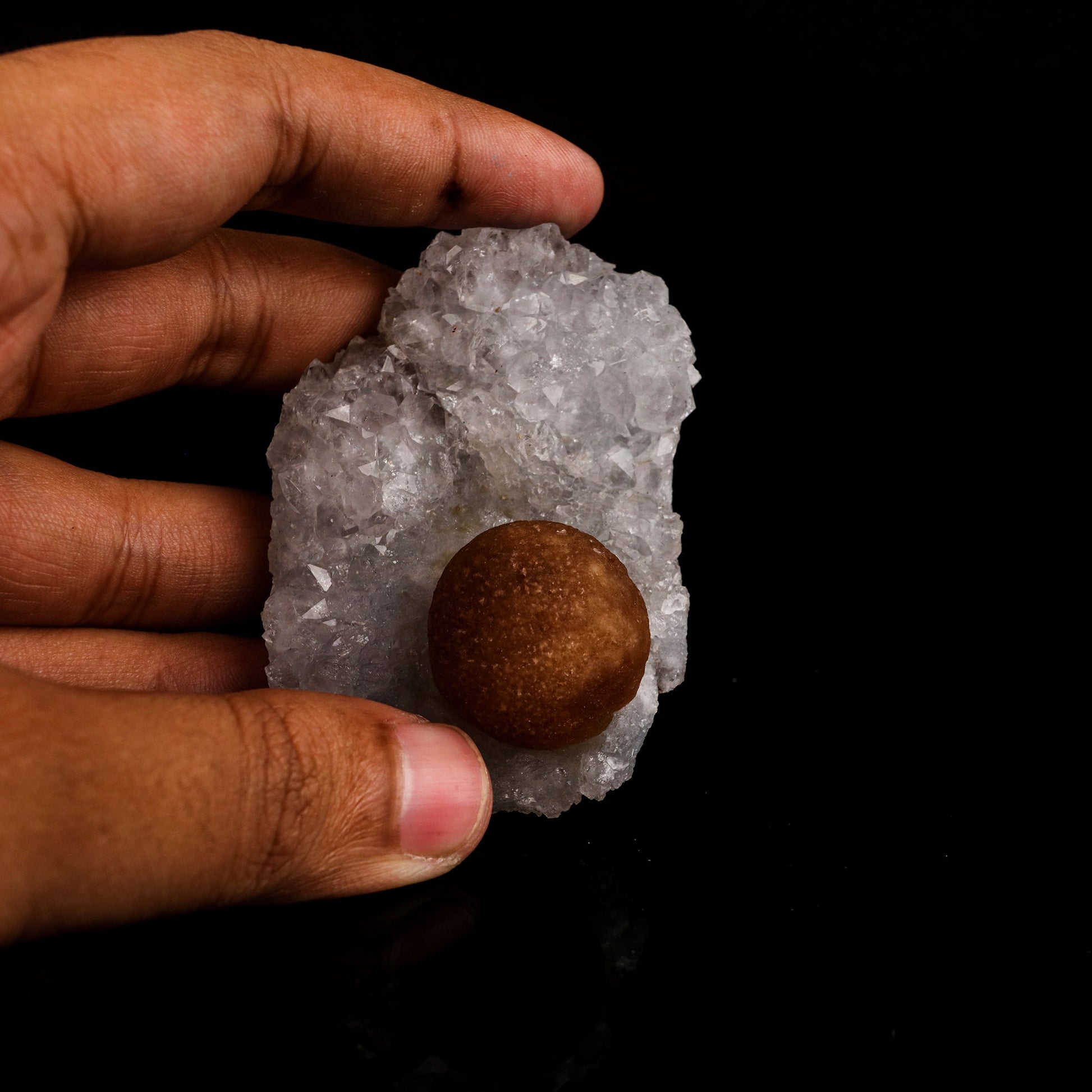 Fluorite ball on MM Quartz Natural Mineral Specimen # B 6183 Fluorite Superb Minerals 