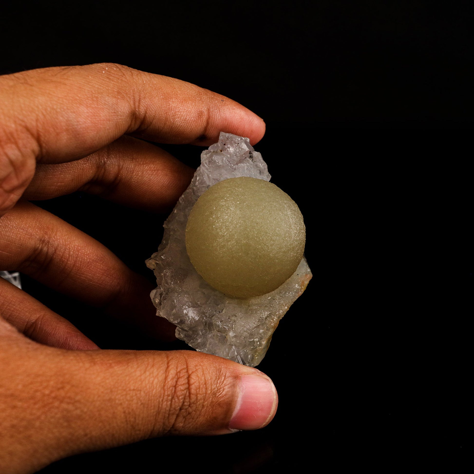 Fluorite ball on MM Quartz Natural Mineral Specimen # B 6198 Fluorite Superb Minerals 
