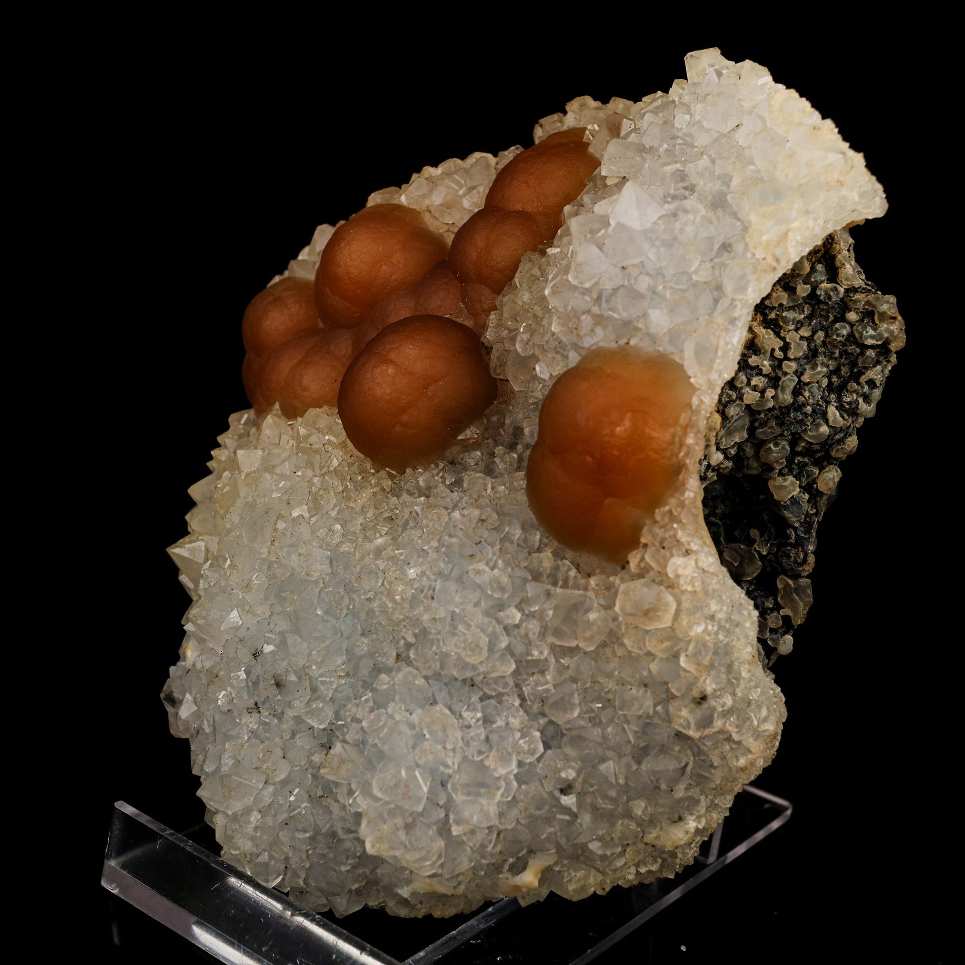 Fluorite balls on MM Quartz Natural Mineral Specimen # B 5736 Fluorite Superb Minerals 