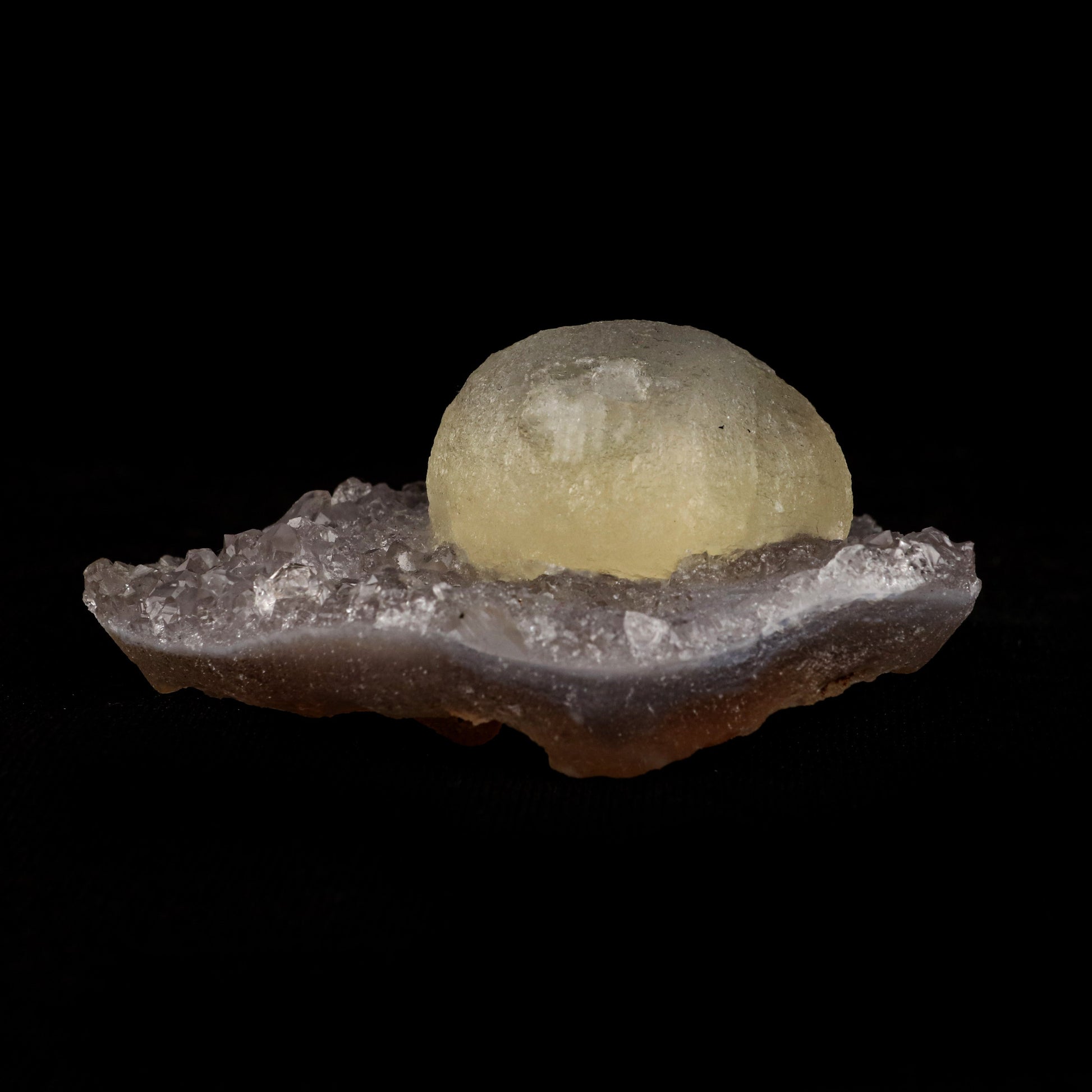 Fluorite Botryoidal on MM Quartz Natural Mineral Specimen # B 5068  https://www.superbminerals.us/products/fluorite-botryoidal-on-mm-quartz-natural-mineral-specimen-b-5068  Features: A beautiful across botryoidal fluorite, perched like a fried egg as we fondly call themn on lustrous quartz crystals. Modern classics from India, these were more abundant a few years ago and not around as much now. Primary Mineral(s): Fluorite
