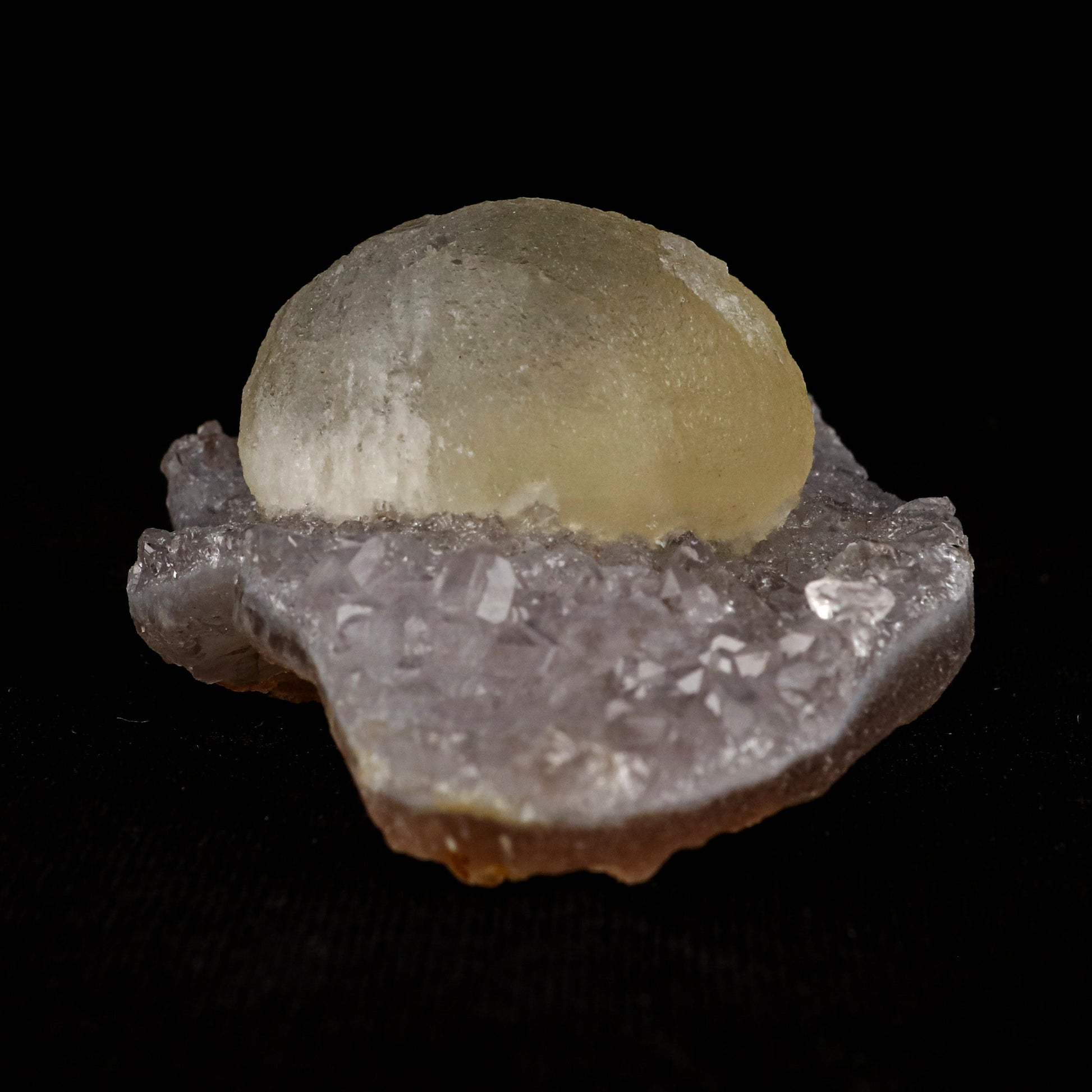 Fluorite Botryoidal on MM Quartz Natural Mineral Specimen # B 5068  https://www.superbminerals.us/products/fluorite-botryoidal-on-mm-quartz-natural-mineral-specimen-b-5068  Features: A beautiful across botryoidal fluorite, perched like a fried egg as we fondly call themn on lustrous quartz crystals. Modern classics from India, these were more abundant a few years ago and not around as much now. Primary Mineral(s): Fluorite