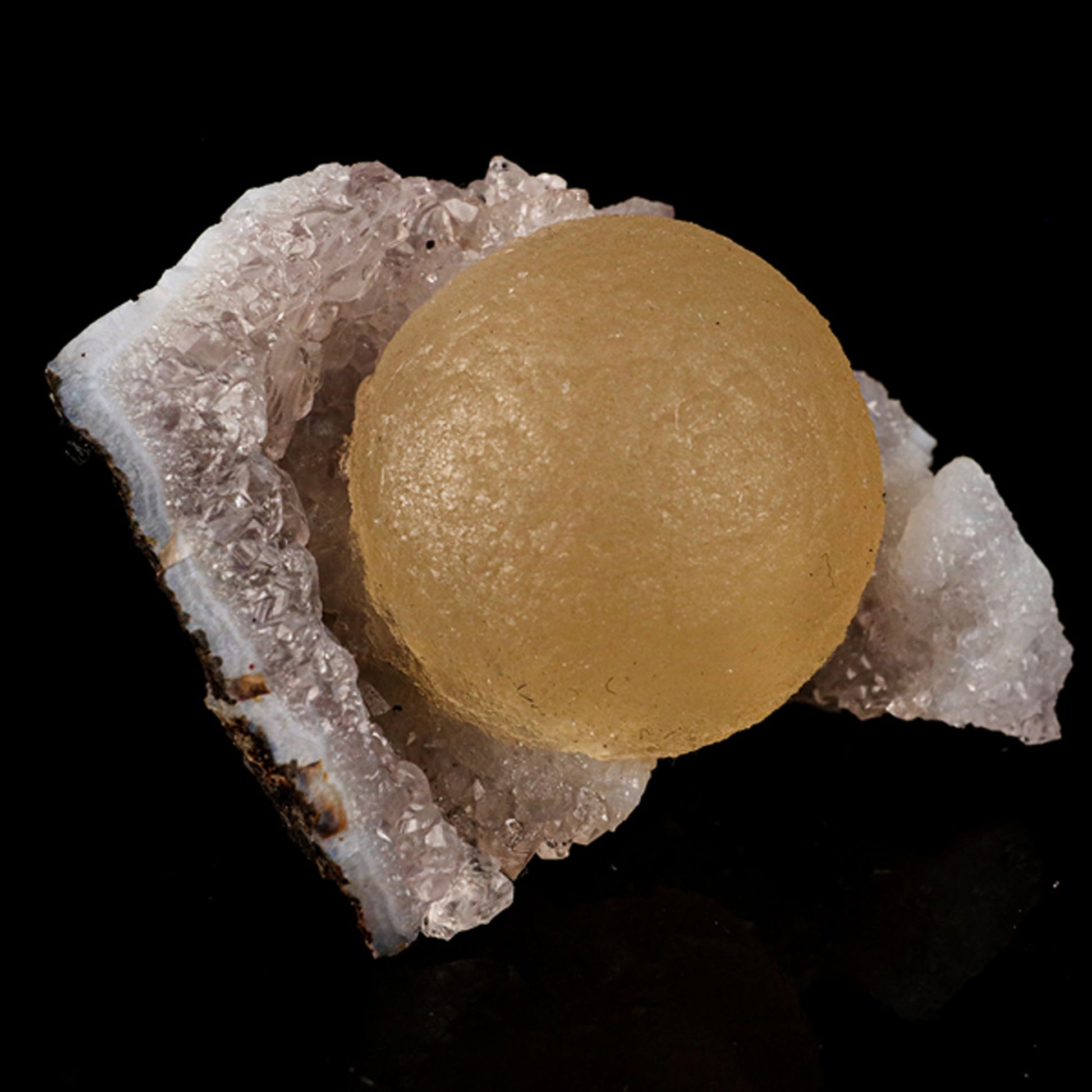 Fluorite Huge Ball on Amethyst Very Rare Natural Mineral Specimen # B 5786 Fluorite Superb Minerals 