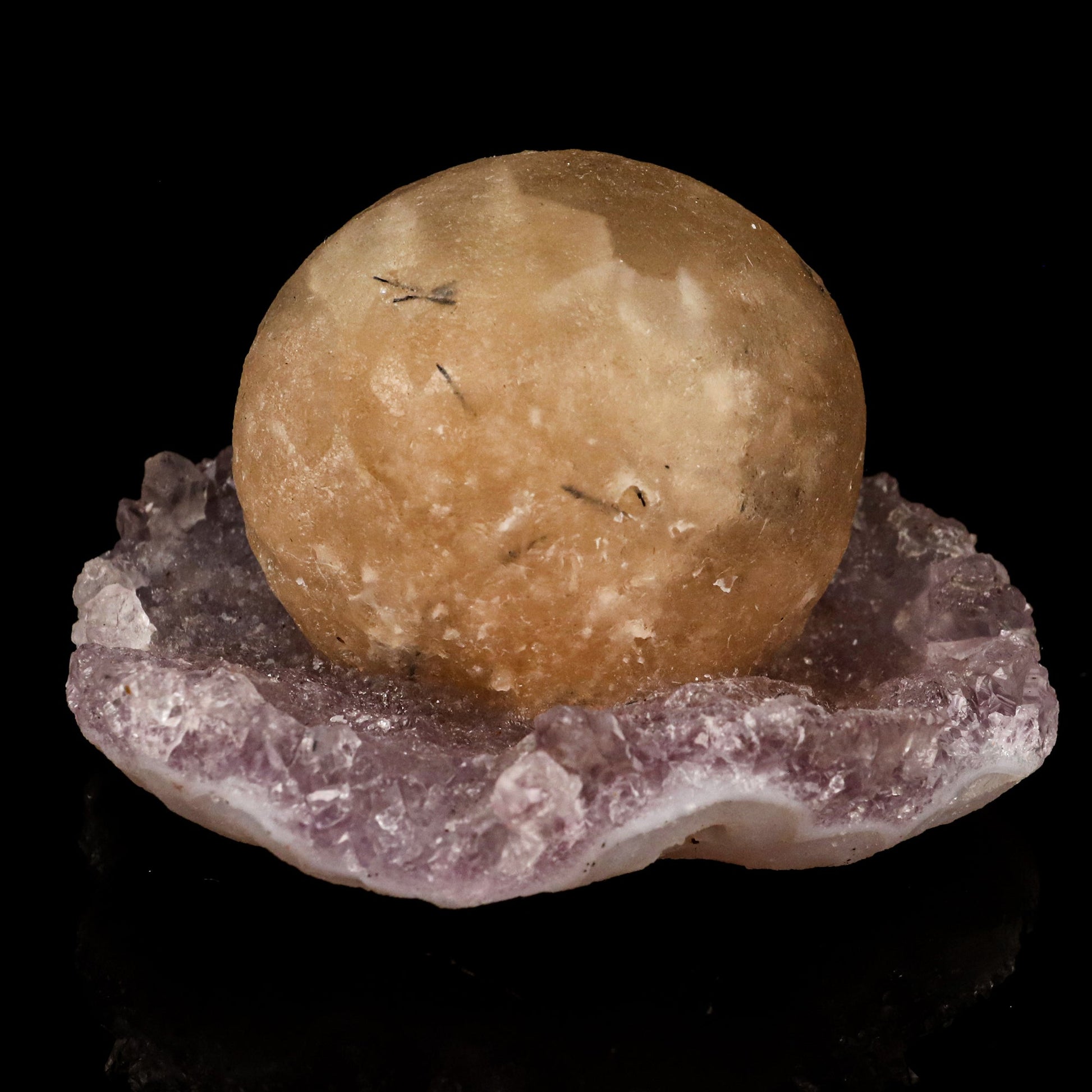 Fluorite Huge Ball on Amethyst Very Rare Natural Mineral Specimen # B 5789 Fluorite Superb Minerals 