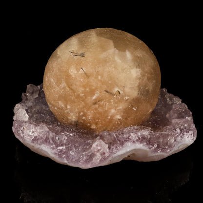 Fluorite Huge Ball on Amethyst Very Rare Natural Mineral Specimen # B 5789 Fluorite Superb Minerals 