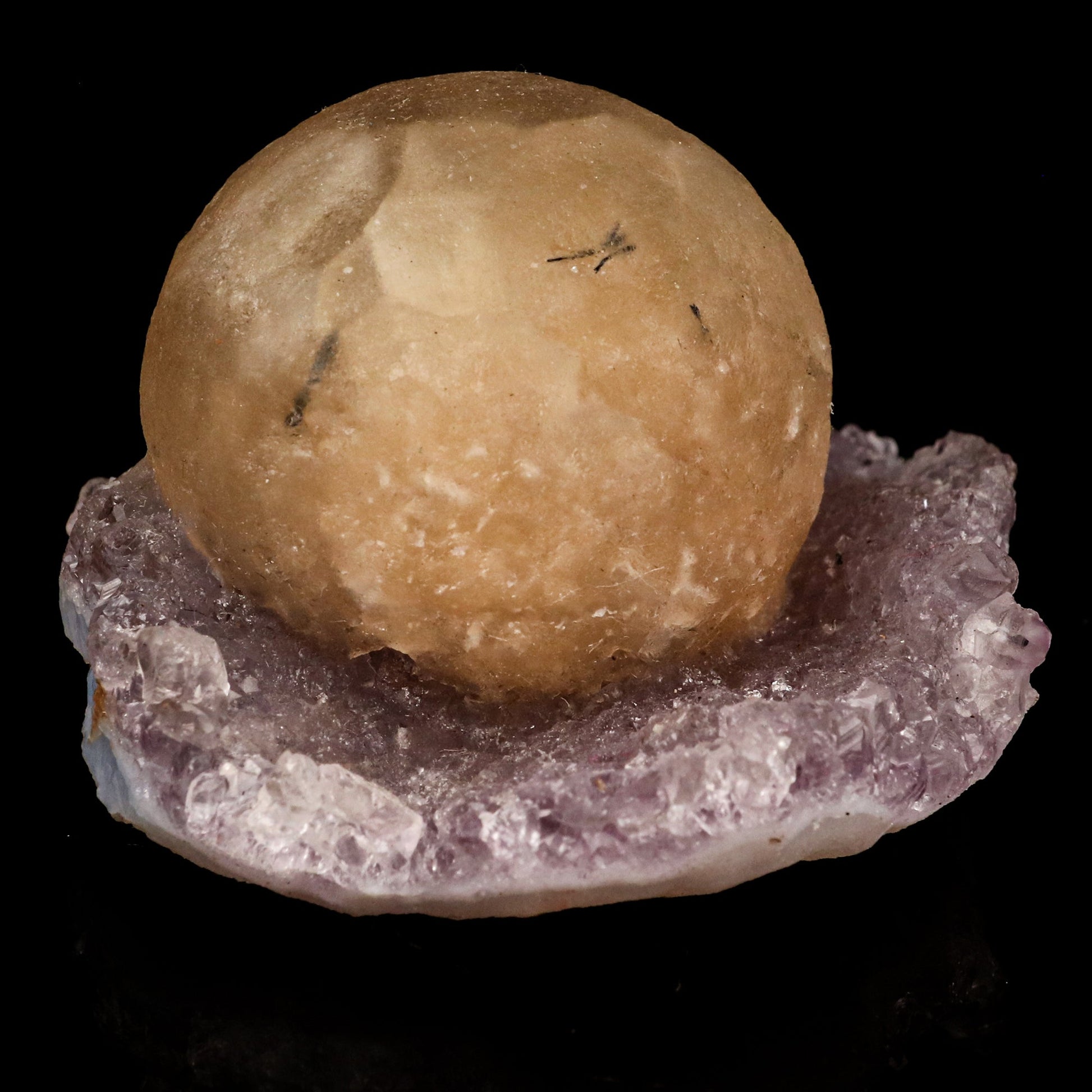 Fluorite Huge Ball on Amethyst Very Rare Natural Mineral Specimen # B 5789 Fluorite Superb Minerals 