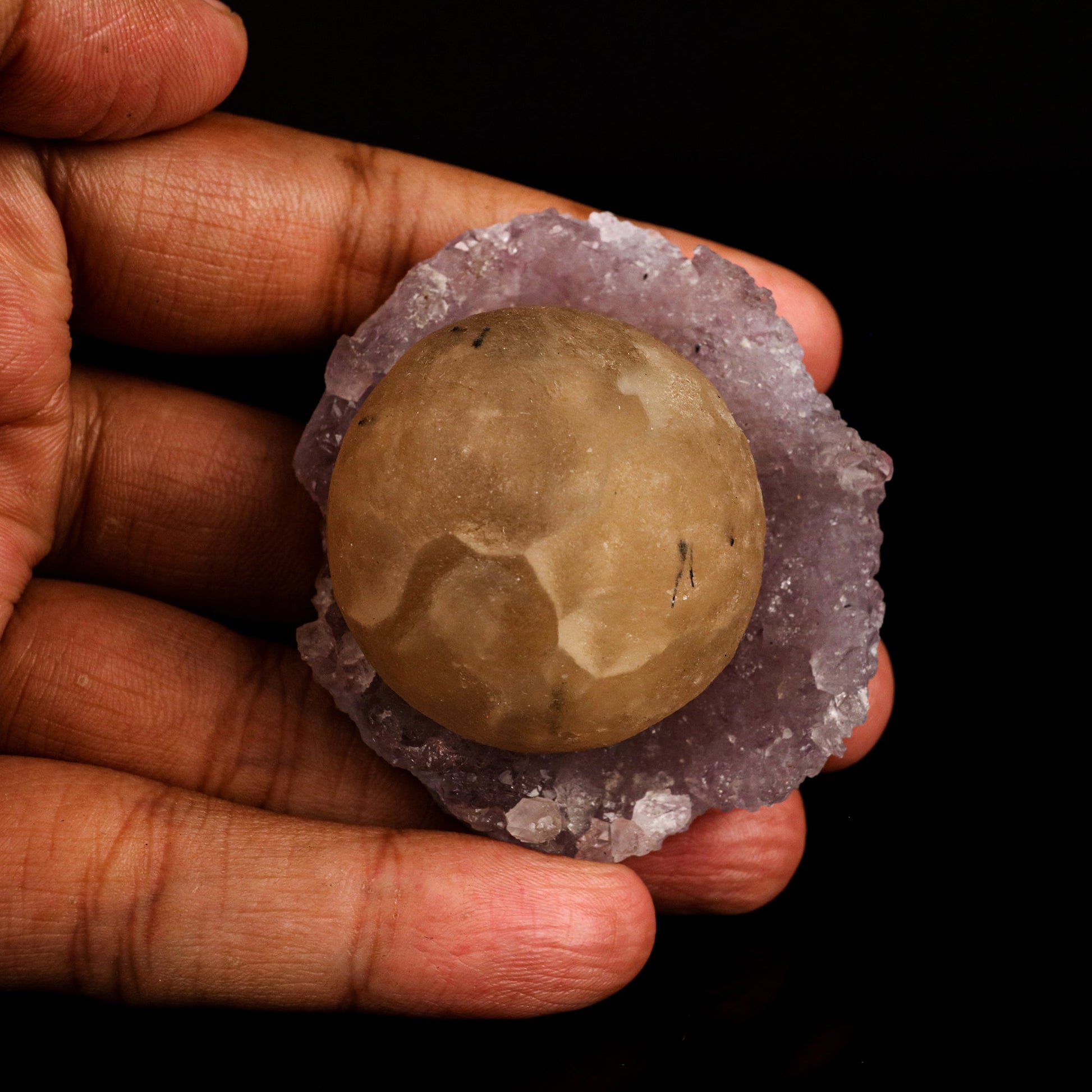 Fluorite Huge Ball on Amethyst Very Rare Natural Mineral Specimen # B 5789 Fluorite Superb Minerals 