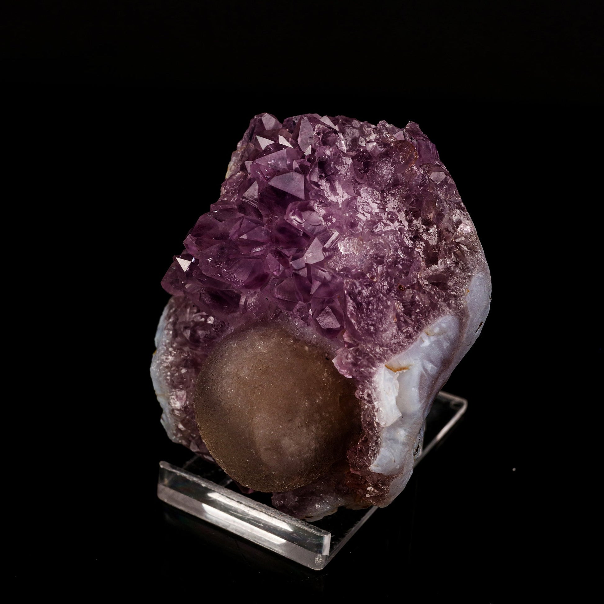 Fluorite Huge Ball on Amethyst Very Rare Natural Mineral Specimen # B 5923 Fluorite Superb Minerals 