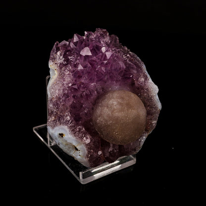 Fluorite Huge Ball on Amethyst Very Rare Natural Mineral Specimen # B 5923 Fluorite Superb Minerals 