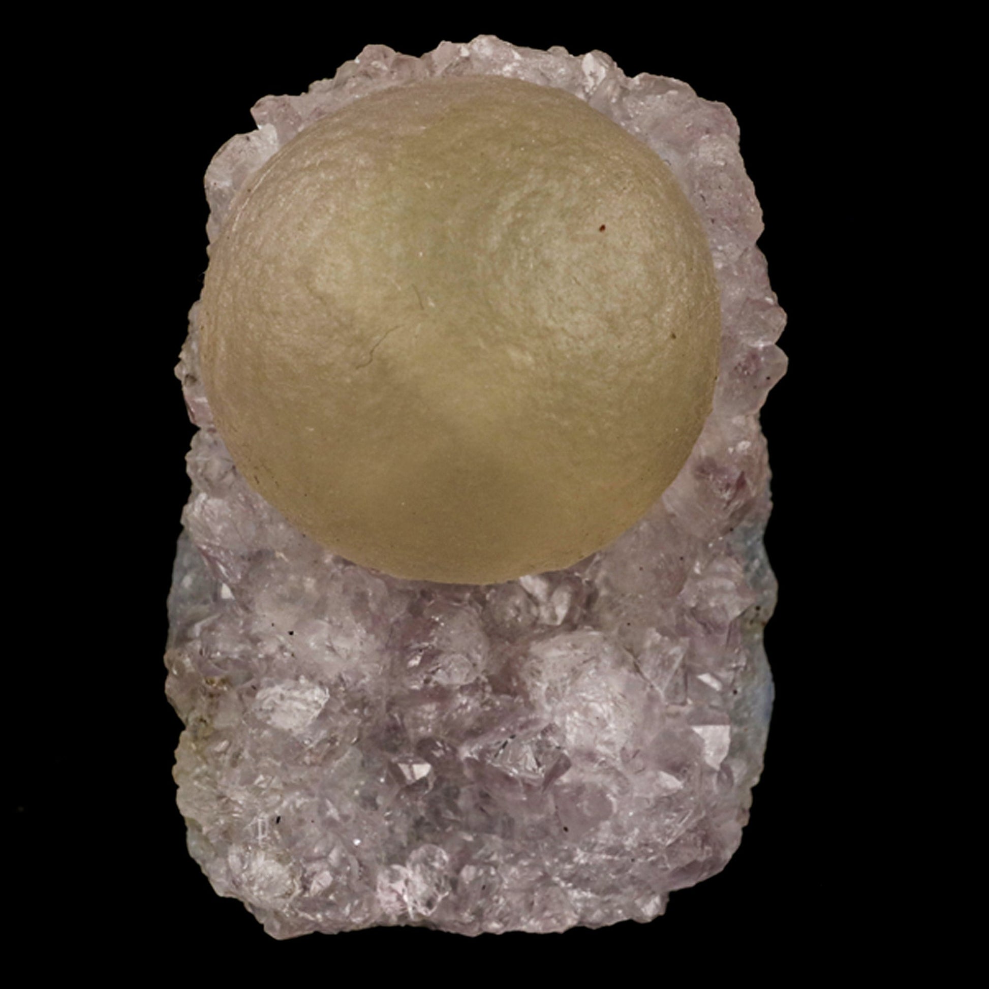 Fluorite Huge Ball on Amethyst Very Rare Natural Mineral Specimen # B 5926 Thomsonite Superb Minerals 
