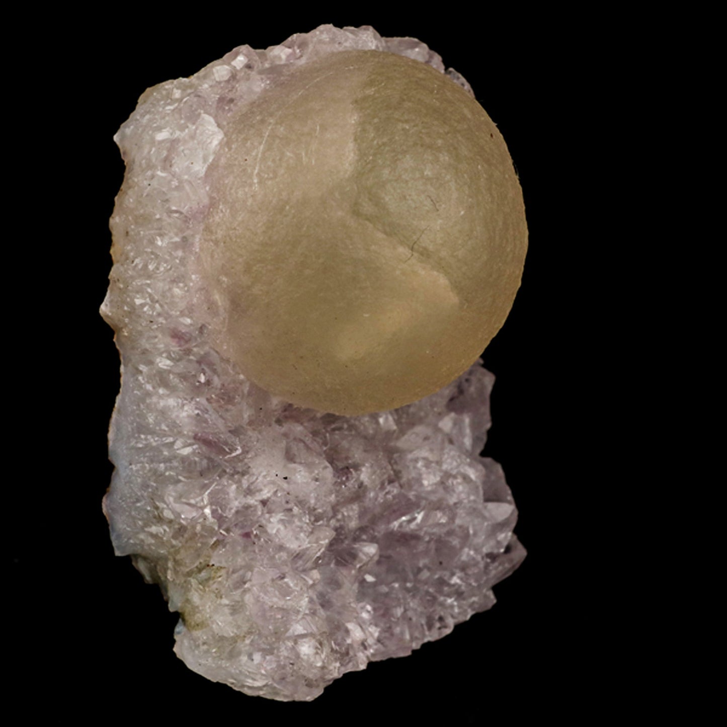 Fluorite Huge Ball on Amethyst Very Rare Natural Mineral Specimen # B 5926 Thomsonite Superb Minerals 