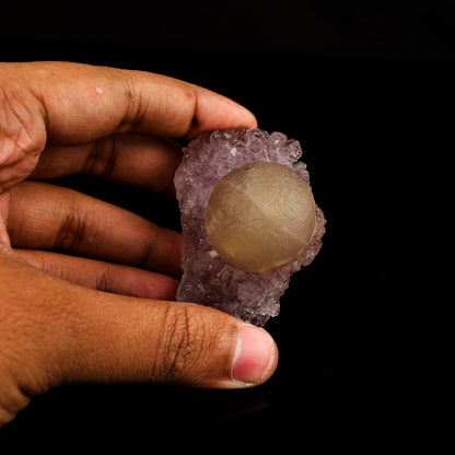 Fluorite Huge Ball on Amethyst Very Rare Natural Mineral Specimen # B 5953 Fluorite Superb Minerals 